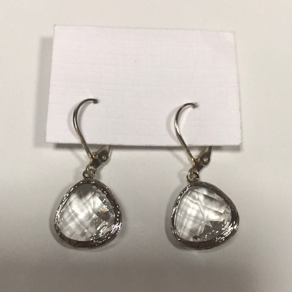 Clear Crystal Drop Earrings